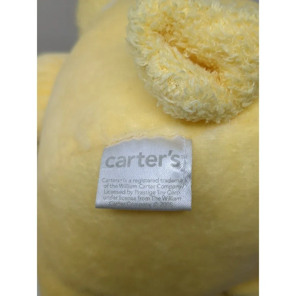 Carter's 2005 Yellow Baby Duck Terry Cloth Stuffed Animal Plush Toy Rattle 37556